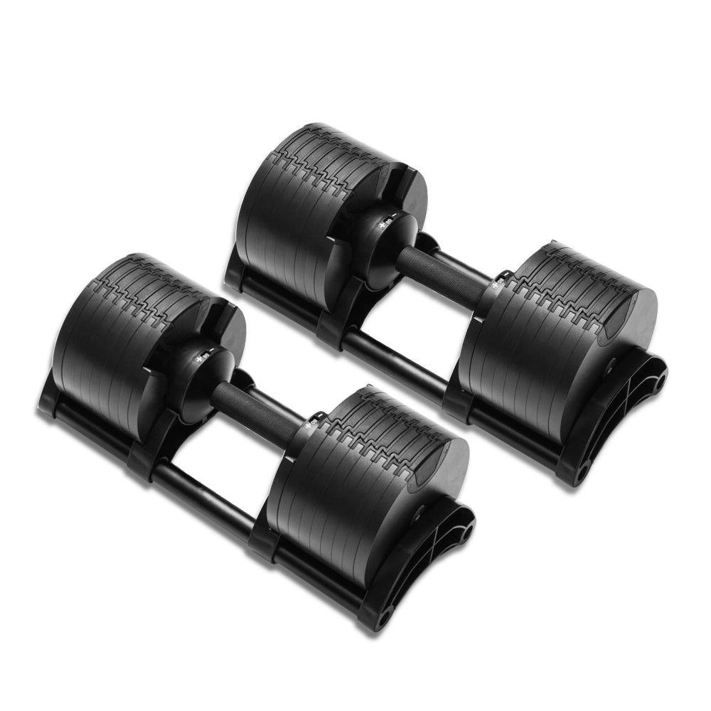 NUO Adjustable Dumbbell 5 to 80lbs - Blackout - Pair